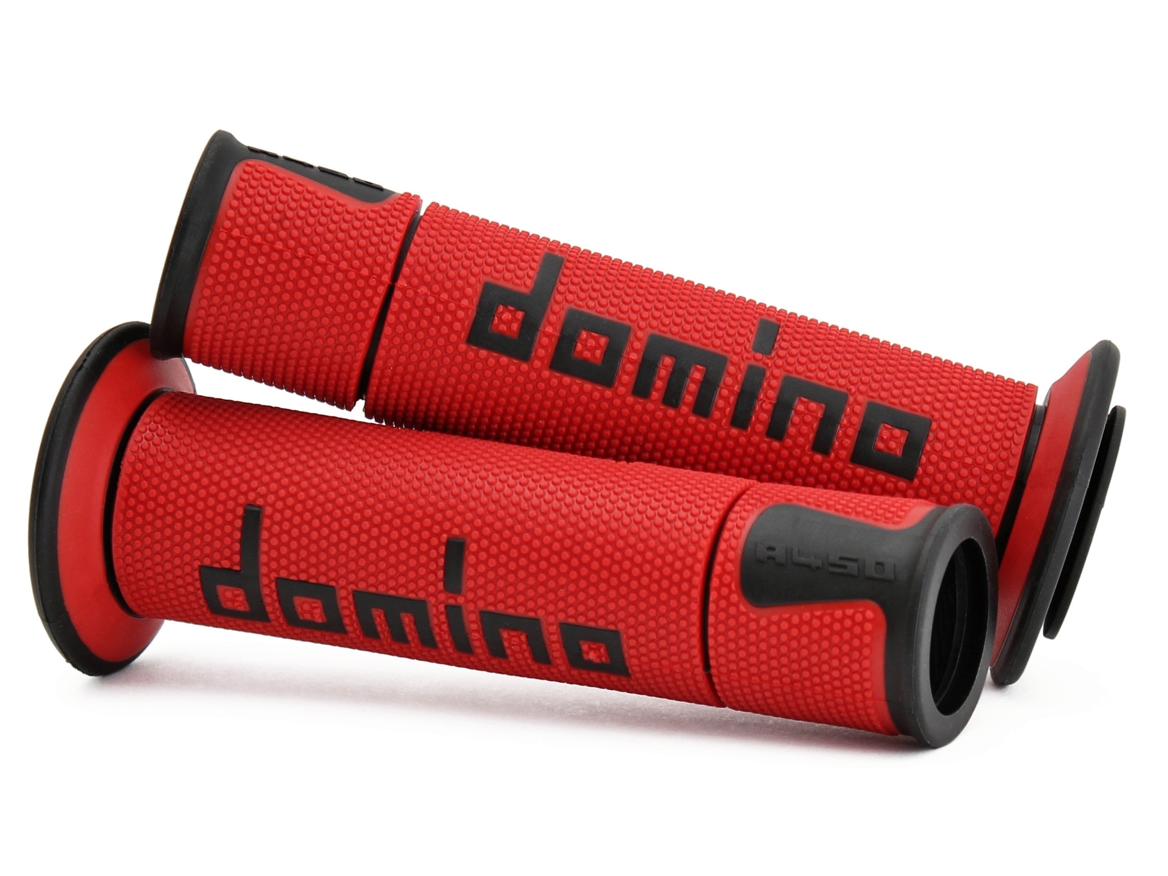 Domino A450 Full Diamond Grips – Black & White – Ergonomic – Fits Vespa & Universal Bikes