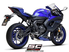 Yamaha YZF R7 - 2021 - 2025 – SC-Project 2-1 Stainless steel full exhaust system, with CR-T carbon fibre exhaust