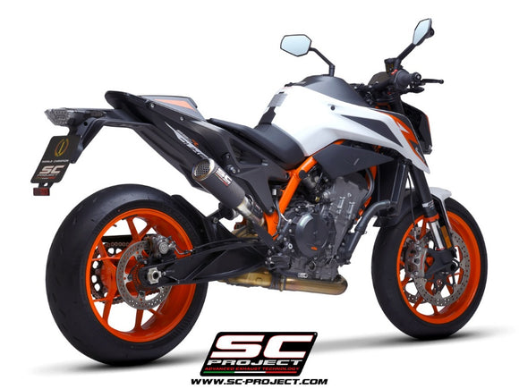 KTM 890 DUKE - 2020 – SC-Project CR-T M2 carbon fibre exhaust, with stoneguard grid