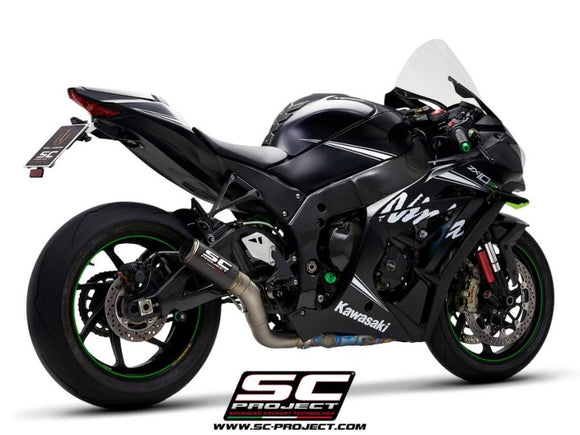 Kawasaki NINJA ZX-10R - RR - 2016 - 2020 – SC-Project CR-T carbon fibre exhaust, with de-cat link pipe