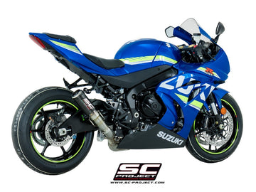 Suzuki GSX-R1000 - 2017 - 2020 – SC-Project CR-T carbon fibre exhaust, with stoneguard grid