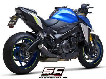 Suzuki GSX-S1000 - 2021 - 2025 – SC-Project CR-T carbon fibre exhaust, with stoneguard grid