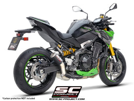 Kawasaki Z900 - 2020 - 2024 – SC-Project CR-T carbon fibre exhaust, with stoneguard grid (WITHOUT carbon fibre heat protection)