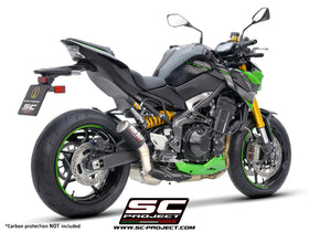 Kawasaki Z900 - 2020 - 2024 – SC-Project CR-T carbon fibre exhaust, with stoneguard grid (WITHOUT carbon fibre heat protection)