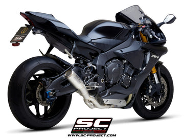 Yamaha YZF R1 - 2017 - 2019 – SC-Project CR-T titanium exhaust, with stoneguard grid, with de-cat link pipe