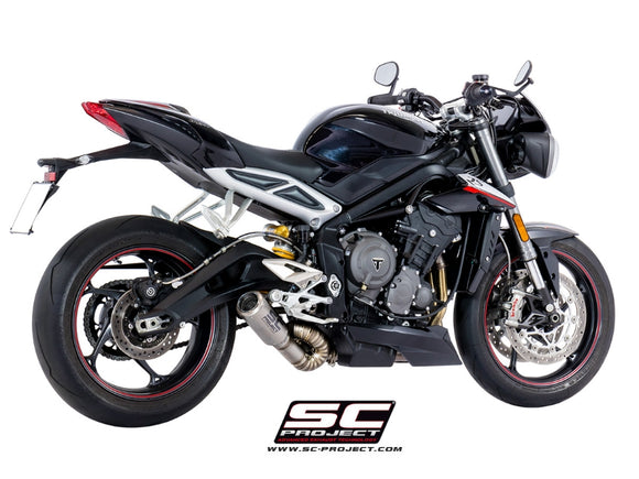 Triumph STREET TRIPLE 765 - 2017 - 2019 – SC-Project CR-T titanium exhaust, with welded sector link pipe