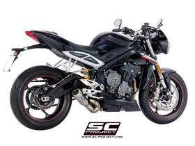 Triumph STREET TRIPLE S 660 - A2 - 2020 - 2022 – SC-Project CR-T titanium exhaust, with welded sector link pipe