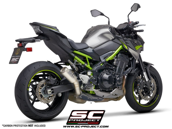 Kawasaki Z900 A2 - 2020 - 2024 – SC-Project CR-T titanium exhaust, with stoneguard grid (WITHOUT carbon fibre heat protection)