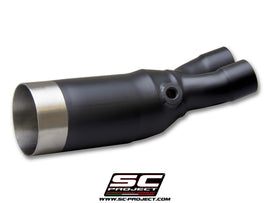 Yamaha TMAX 530 - 2017 - 2019 – SC-Project De-cat link pipe stainless steel, matt black, compatible with SC-Project headers