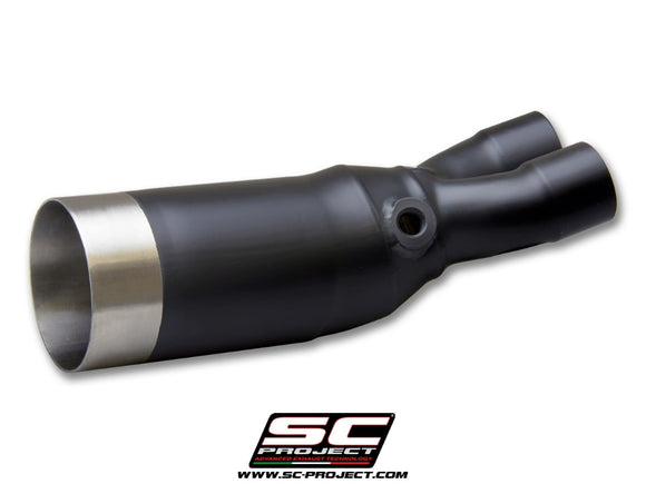 Yamaha TMAX 530 - 2017 - 2019 – SC-Project De-cat link pipe stainless steel, matt black, compatible with SC-Project headers