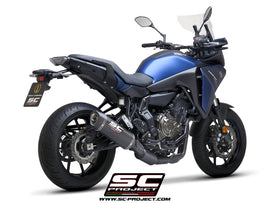 Yamaha TRACER 700 - 2020 – SC-Project 2-1 Stainless steel full exhaust system, matt black, with SC1-S carbon fibre exhaust
