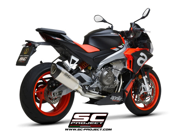 Aprilia TUONO 660 - 2021 - 2024 SC-Project 2-1 Stainless steel full exhaust system, with SC1-R titanium exhaust