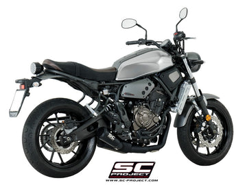 Yamaha XSR 700 - 2016 - 2020 – SC-Project 2-1 Stainless steel full exhaust system, with Conico 70s stainless steel exhaust, matt black