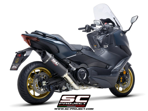 Yamaha TMAX 560 - 2022 - 2024 – SC-Project 2-1 Stainless steel full exhaust system, with SC1-R carbon fibre exhaust