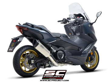 Yamaha TMAX 560 - 2022 - 2024 – SC-Project 2-1 Stainless steel full exhaust system, with SC1-R titanium exhaust
