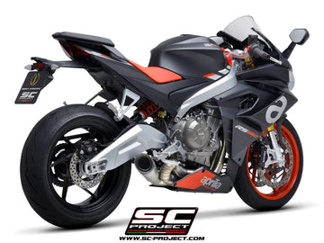 Aprilia RS 660 - 2020 - 2024 SC-Project 2-1 Titanium full exhaust system, with S1 titanium exhaust, with welded sector link pipe