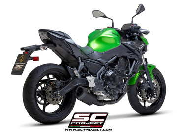 Kawasaki Z650 - 2020 – SC-Project 2-1 Stainless steel full exhaust system, with SC1-R GT titanium exhaust, matt black