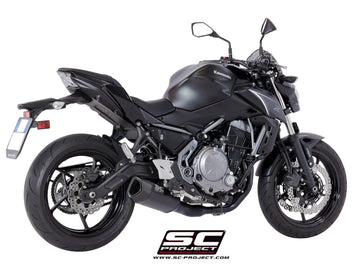 Kawasaki Z650 - 2017 - 2019 – SC-Project 2-1 Stainless steel full exhaust system, with SC1-R GT titanium exhaust, matt black