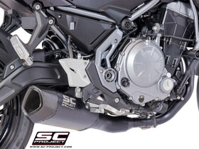 Kawasaki NINJA 650 - 2017 - 2019 – SC-Project 2-1 Stainless steel full exhaust system, with SC1-R GT titanium exhaust, matt black
