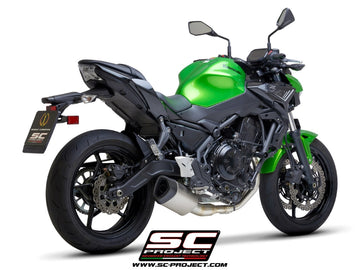 Kawasaki Z650 - 2020 – SC-Project 2-1 Stainless steel full exhaust system, with SC1-R GT titanium exhaust