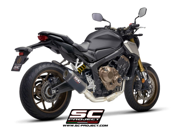 Honda CB650R - 2021 - 2023 – SC-Project 4-1 Stainless steel full exhaust system, with SC1-S carbon fibre exhaust