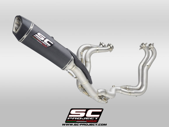 Aprilia RSV4 - 2021 - 2024 SC-Project 4-2-1 Titanium full exhaust system, with SC1-R carbon fibre exhaust (250 mm)