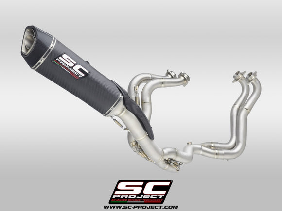 Aprilia RSV4 - 2021 - 2024 SC-Project 4-2-1 Titanium full exhaust system, with SC1-R carbon fibre exhaust (350 mm)