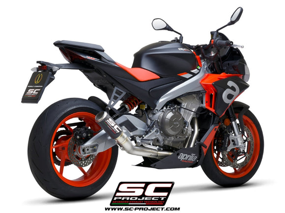 Aprilia TUONO 660 - 2021 - 2024 SC-Project 2-1 Titanium full exhaust system, with CR-T carbon fibre exhaust
