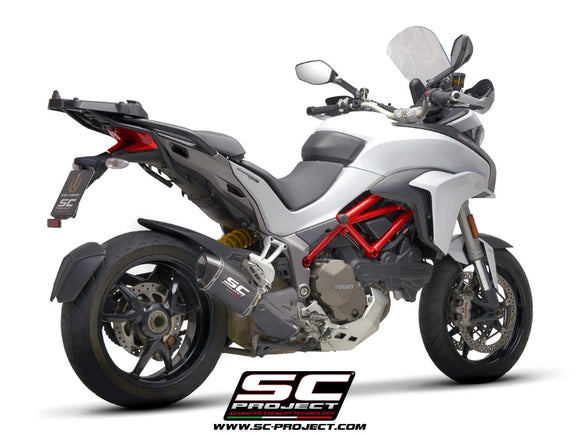 Ducati MULTISTRADA 1200 - 2015 - 2017 – SC-Project MTR carbon fibre exhaust, with CNC machined end cap