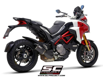 Ducati MULTISTRADA 1260 - 2018 - 2020 – SC-Project MTR carbon fibre exhaust, with CNC machined end cap