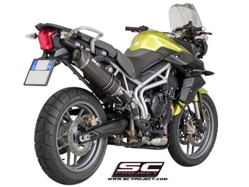 Triumph TIGER 800 - 2010 - 2016 – SC-Project Oval carbon fibre exhaust, high mount