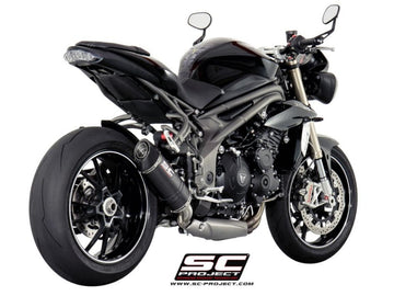 Triumph SPEED TRIPLE 1050 - 2016 - 2017 – SC-Project Oval carbon fibre exhaust, low mount