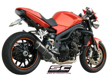 Triumph SPEED TRIPLE 1050 - 2007 - 2010 – SC-Project Oval carbon fibre exhaust, low mount
