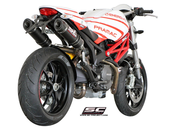 Ducati MONSTER 796 - 2010 - 2014 – SC-Project Pair of GP-Tech carbon fibre exhaust