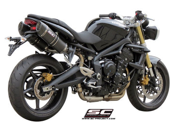 Triumph STREET TRIPLE 675 - 2007 - 2012 – SC-Project Pair of Oval carbon fibre exhaust