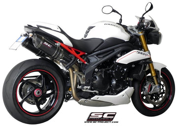 Triumph SPEED TRIPLE 1050 - 2011 - 2015 – SC-Project Pair of Oval carbon fibre exhaust