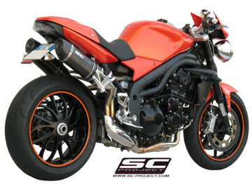 Triumph SPEED TRIPLE 1050 - 2007 - 2010 – SC-Project Pair of Oval carbon fibre exhaust