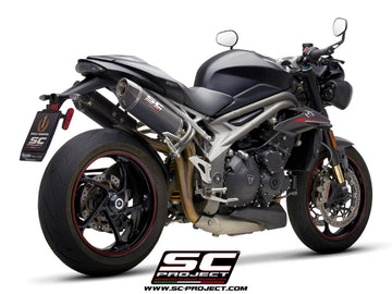 Triumph SPEED TRIPLE 1050 - 2018 - 2020 – SC-Project Pair of Oval carbon fibre exhaust