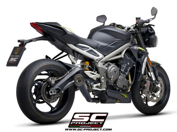 Triumph STREET TRIPLE S 660 - A2 - 2020 - 2022 – SC-Project S1 titanium exhaust, matt black