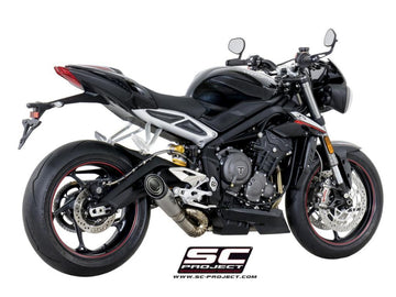 Triumph STREET TRIPLE S 660 - A2 - 2017 - 2019 – SC-Project S1 titanium exhaust, with welded sector link pipe