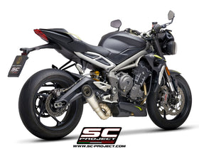 Triumph STREET TRIPLE S 660 - A2 - 2020 - 2022 – SC-Project S1 titanium exhaust, with welded sector link pipe