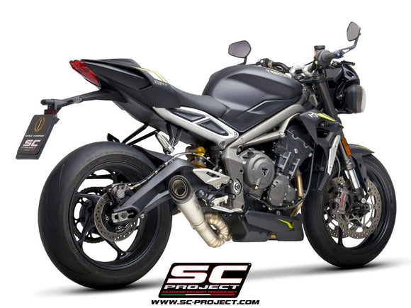 Triumph STREET TRIPLE S 660 - A2 - 2020 - 2022 – SC-Project S1 titanium exhaust, with welded sector link pipe