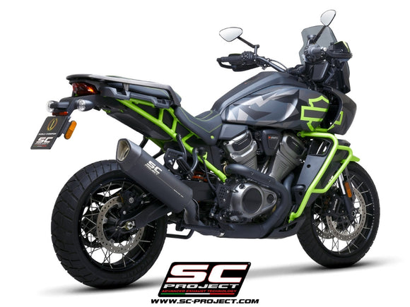 Harley davidson PAN AMERICA 1250 - 2020 - 2025 – SC-Project SC1-R GT titanium exhaust, matt black, with racing link pipe