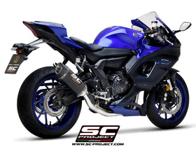 Yamaha YZF R7 - 2021 - 2025 – SC-Project 2-1 Stainless steel full exhaust system, with SC1-S carbon fibre exhaust