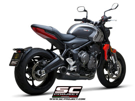 Triumph TRIDENT 660 - 2021 - 2024 – SC-Project 3-1 Stainless steel full exhaust system, matt black, with STR-1 exhaust