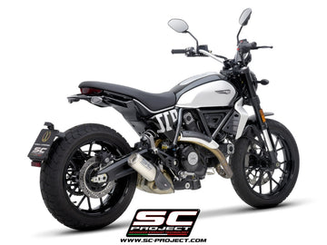 Ducati SCRAMBLER 800 - 2023 - 2024 – SC-Project CR-T titanium exhaust, with stoneguard grid