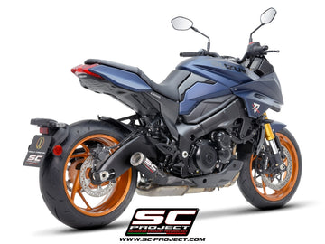 Suzuki KATANA - 2022 - 2025 – SC-Project CR-T carbon fibre exhaust, with stoneguard grid