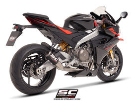 aprilia motorcycles sc project TUONO 660 - 2025 – SC-Project 2-1 Titanium full exhaust system, with CR-T carbon fibre exhaust