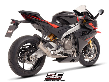 aprilia motorcycles sc project TUONO 660 - 2025 – SC-Project 2-1 Titanium full exhaust system, with CR-T titanium exhaust
