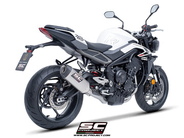 Triumph STREET TRIPLE 765 R - RS - R A2 - 2024 - 2025 – SC-Project 3-1 Stainless steel full exhaust system, with SC1-S titanium exhaust